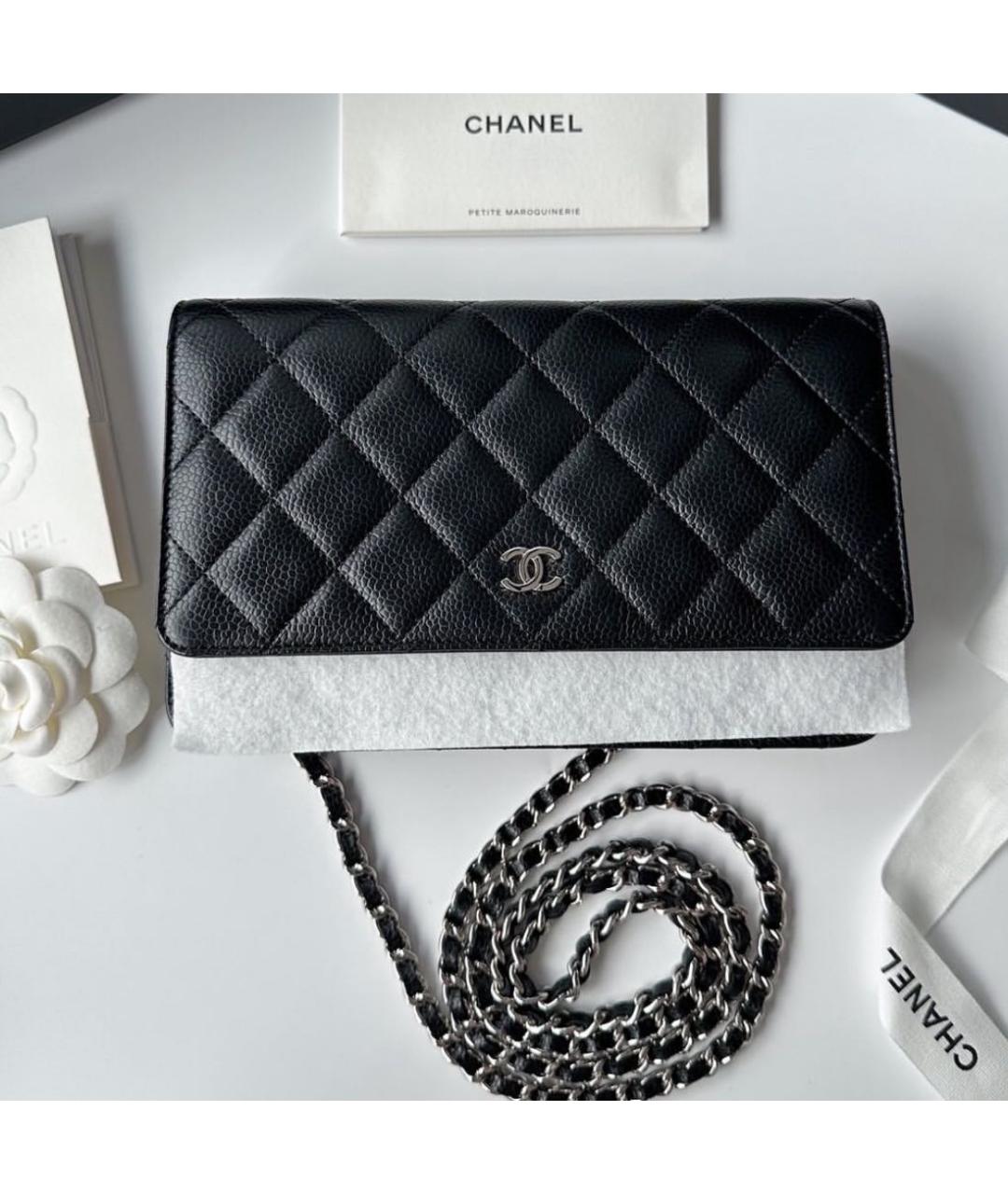 CHANEL Черная кожаная сумка через плечо, фото 3