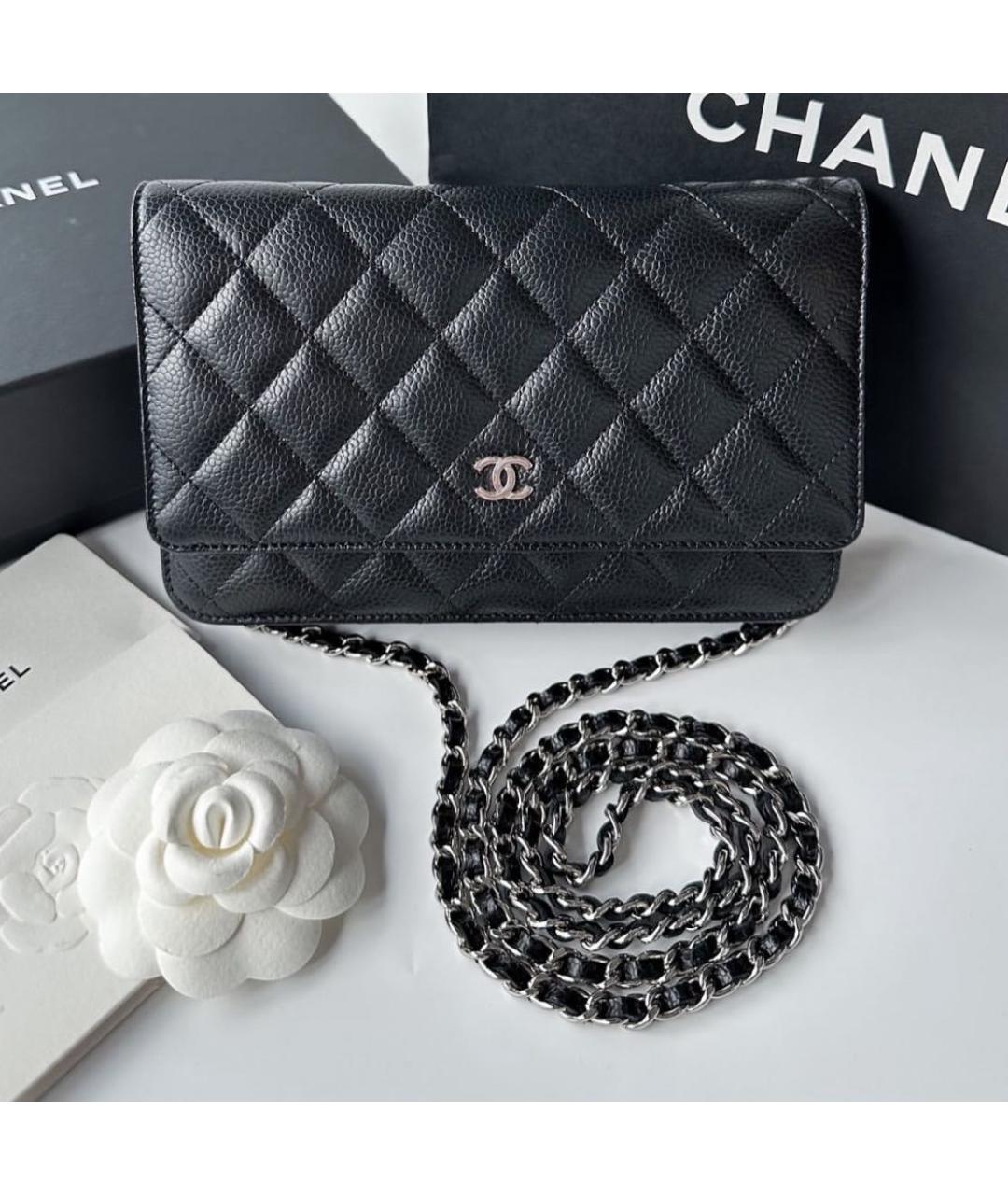 CHANEL Черная кожаная сумка через плечо, фото 2