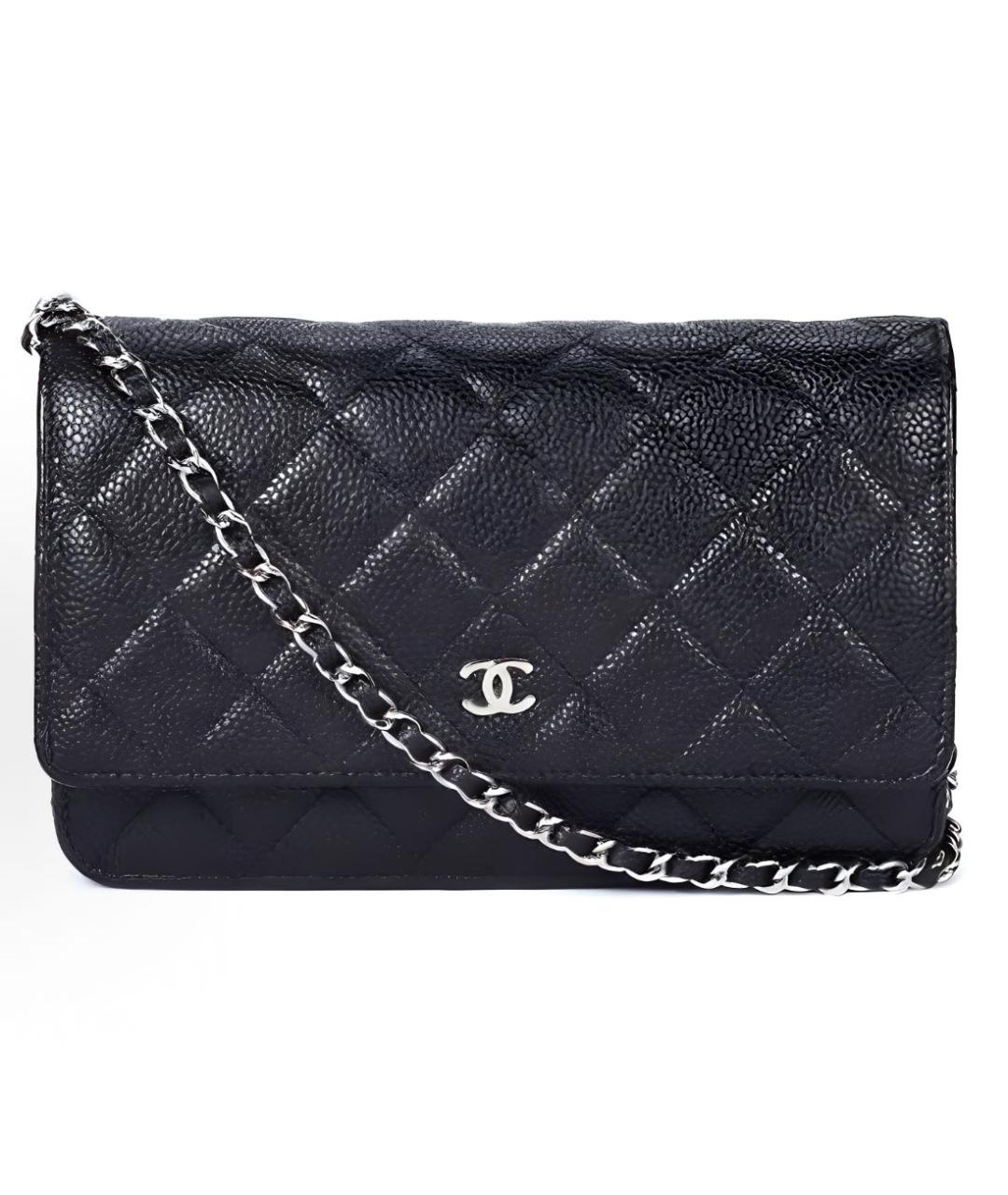 CHANEL Черная кожаная сумка через плечо, фото 5