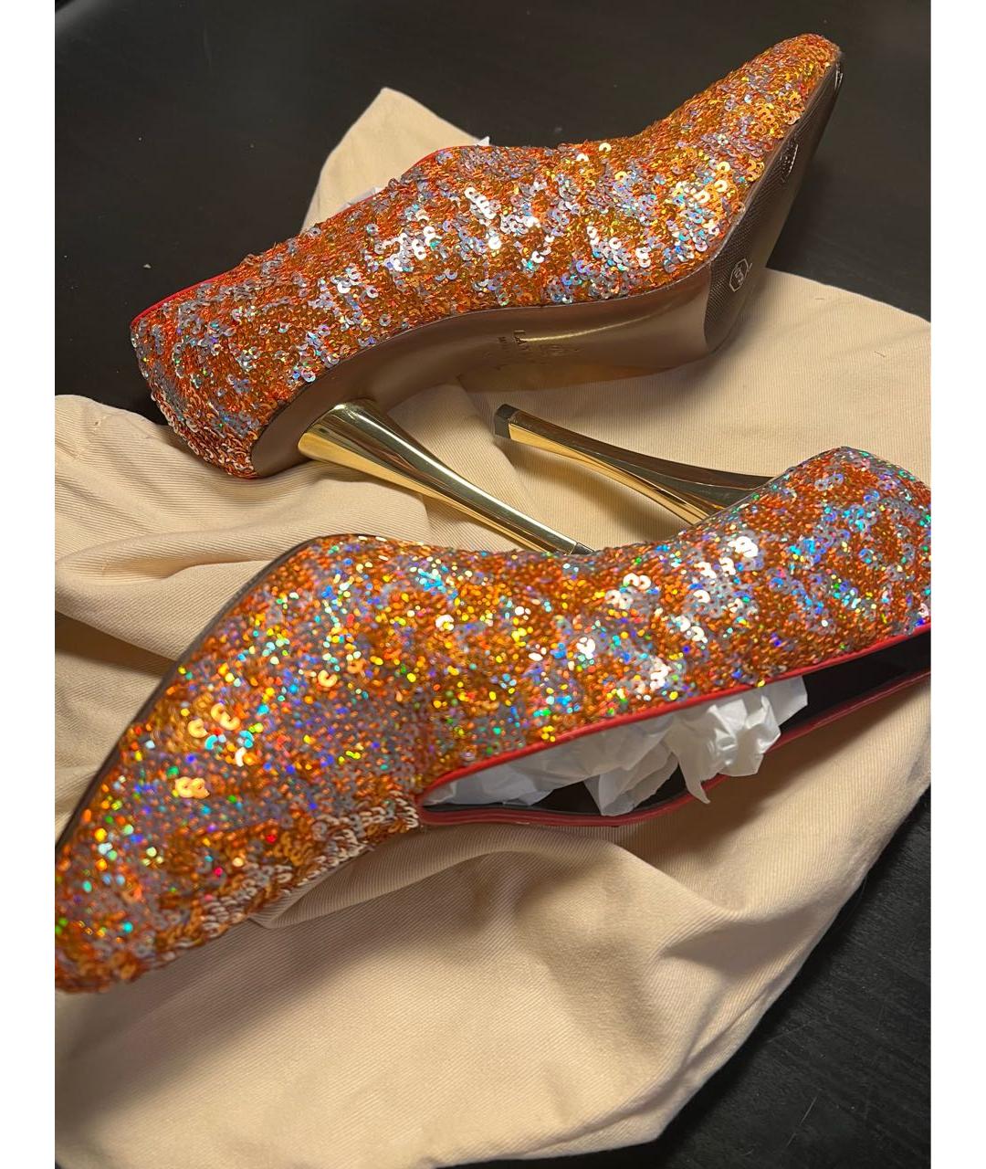 LANVIN Оранжевое кожаные туфли, фото 6