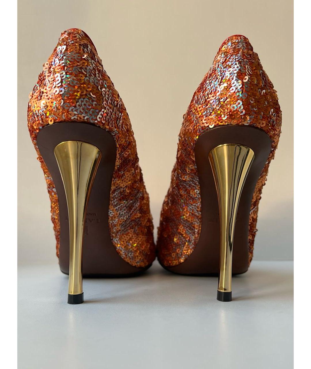 LANVIN Оранжевое кожаные туфли, фото 4