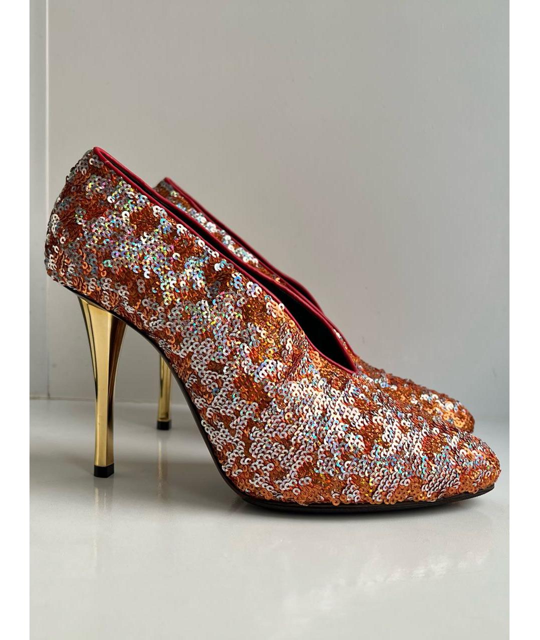 LANVIN Оранжевое кожаные туфли, фото 9