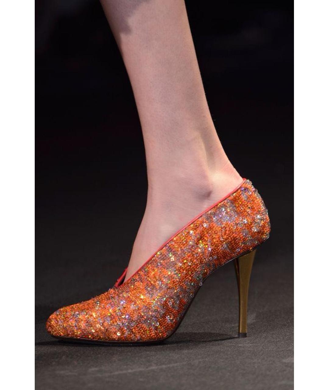 LANVIN Оранжевое кожаные туфли, фото 8