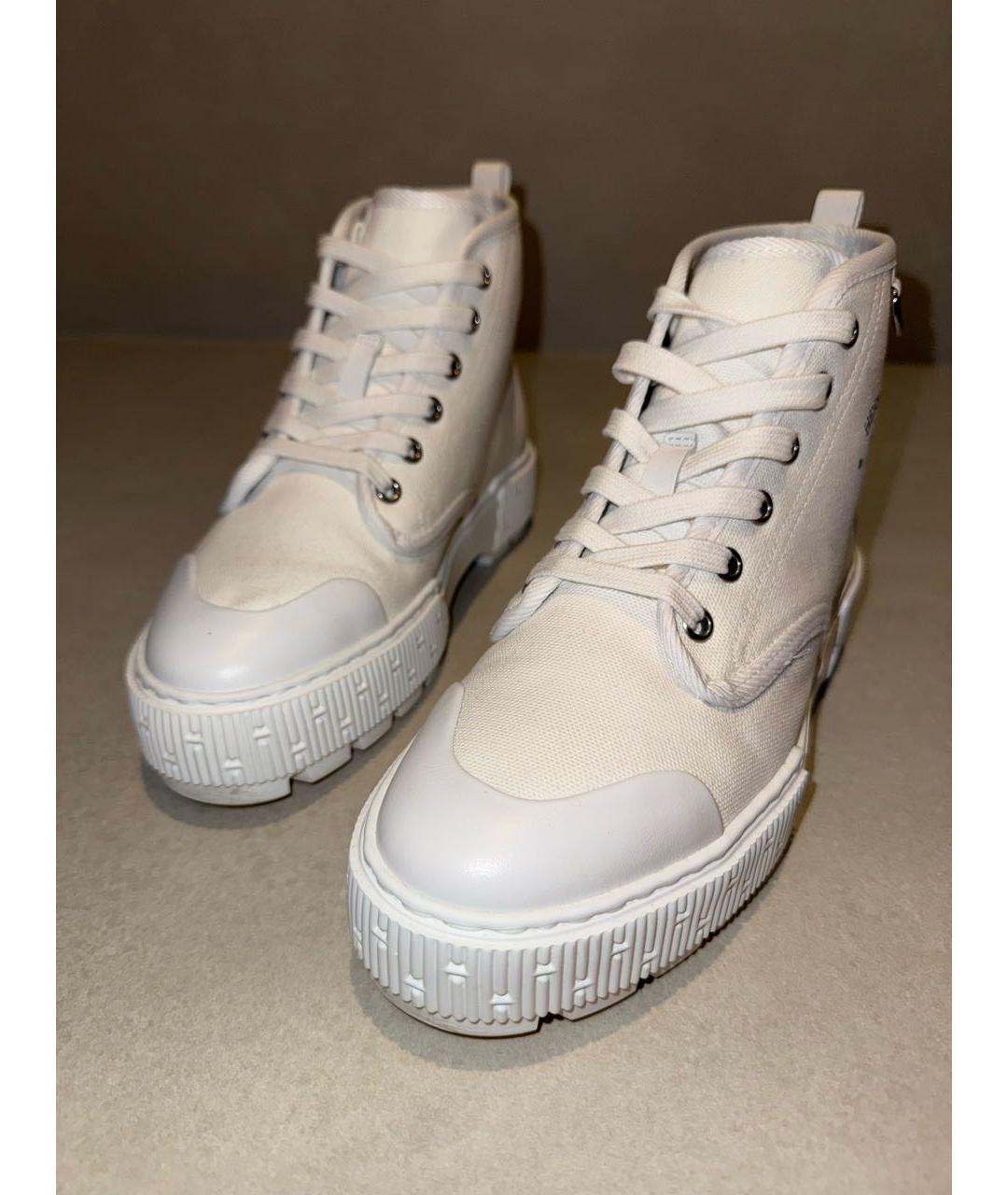 HERMES Белые текстильные ботинки, фото 7