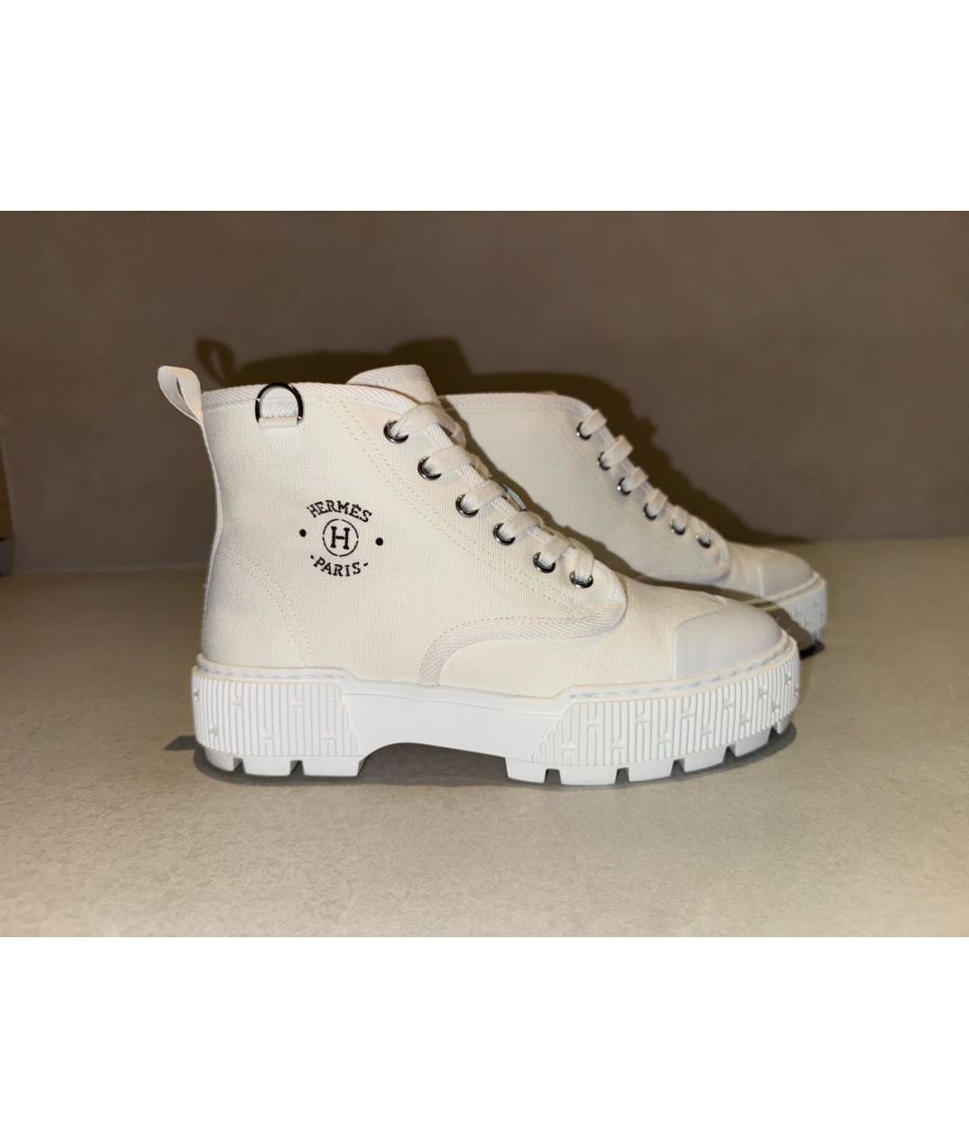 HERMES Белые текстильные ботинки, фото 9