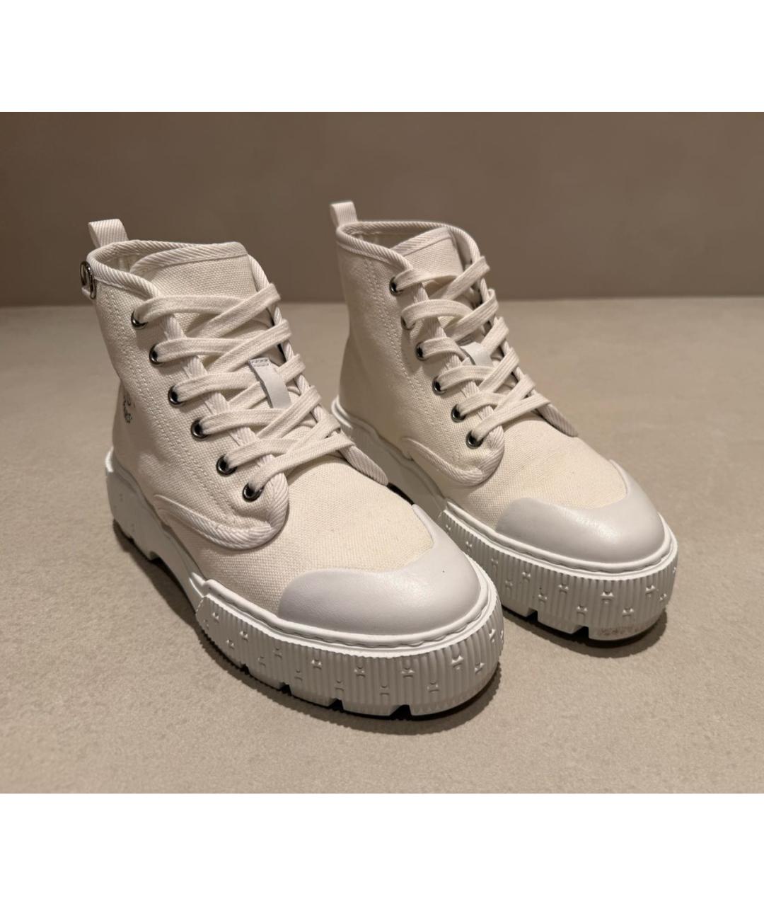 HERMES Белые текстильные ботинки, фото 5