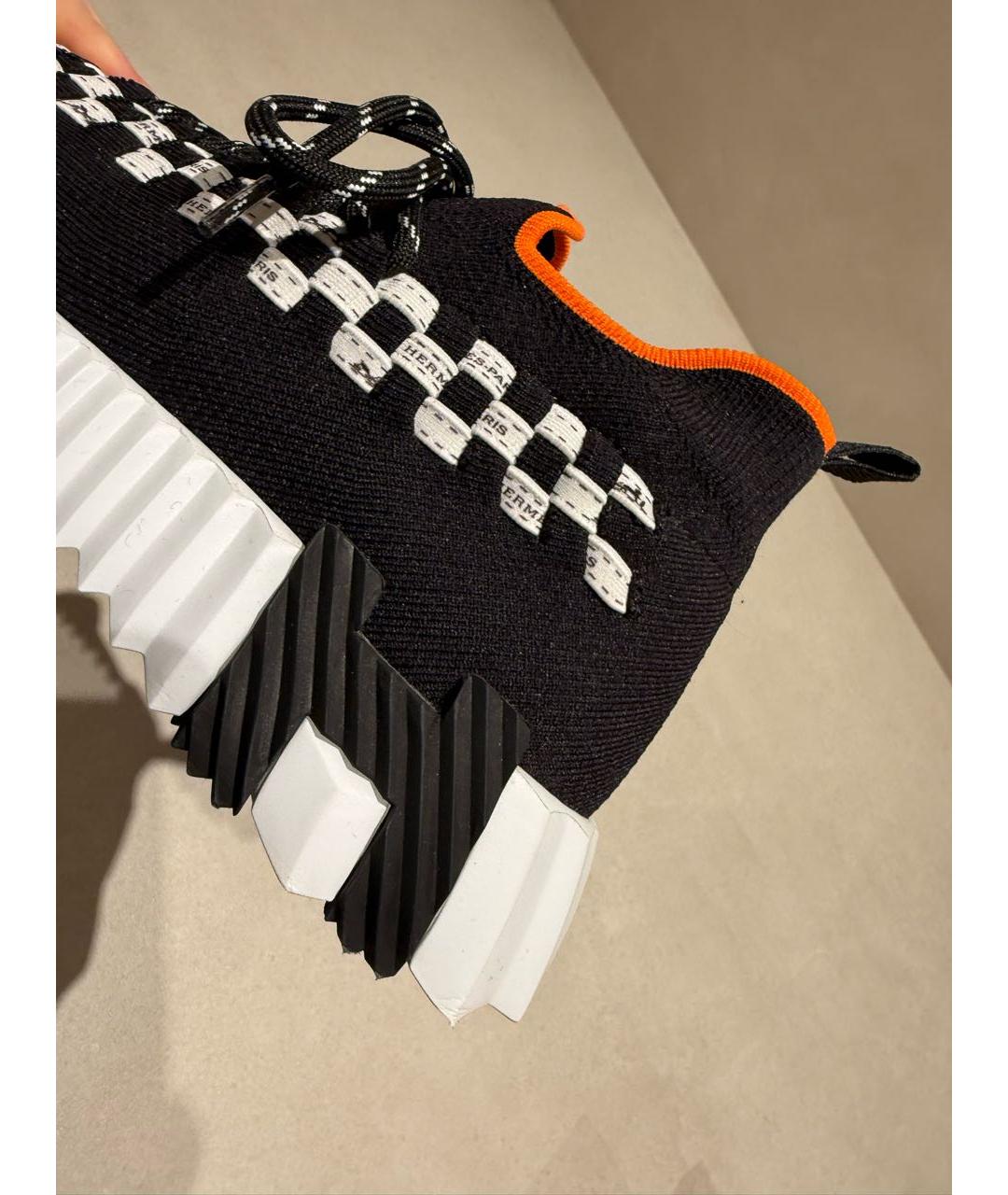 HERMES Черные текстильные кроссовки, фото 8
