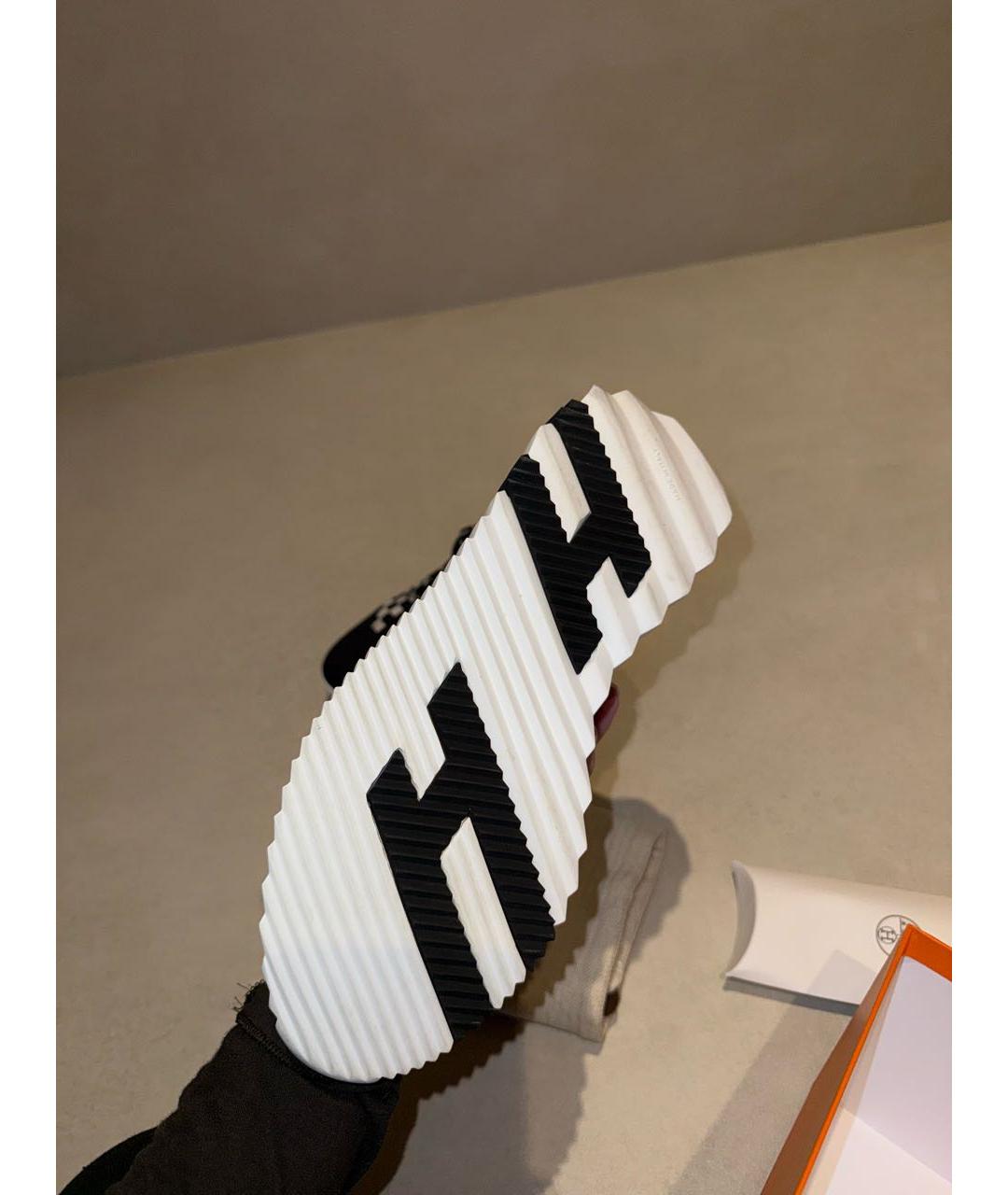 HERMES Черные текстильные кроссовки, фото 7