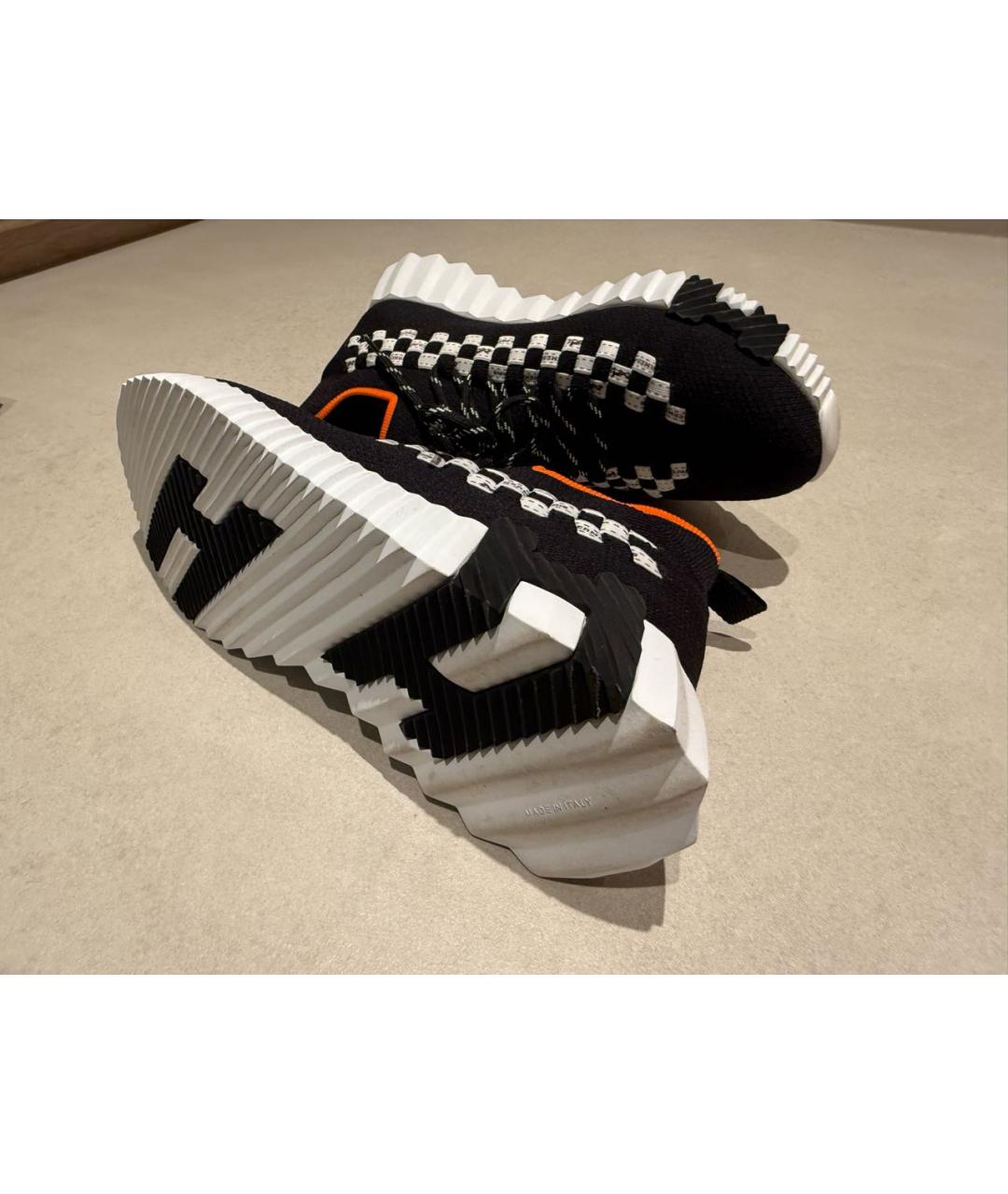 HERMES Черные текстильные кроссовки, фото 5