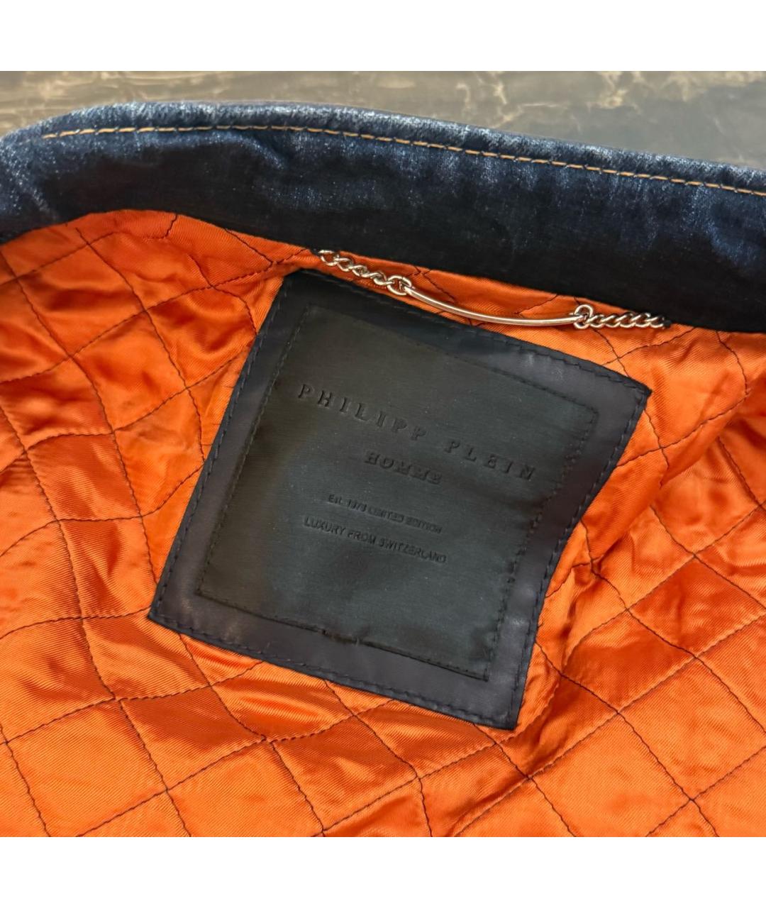 PHILIPP PLEIN Темно-синяя деним куртка, фото 7