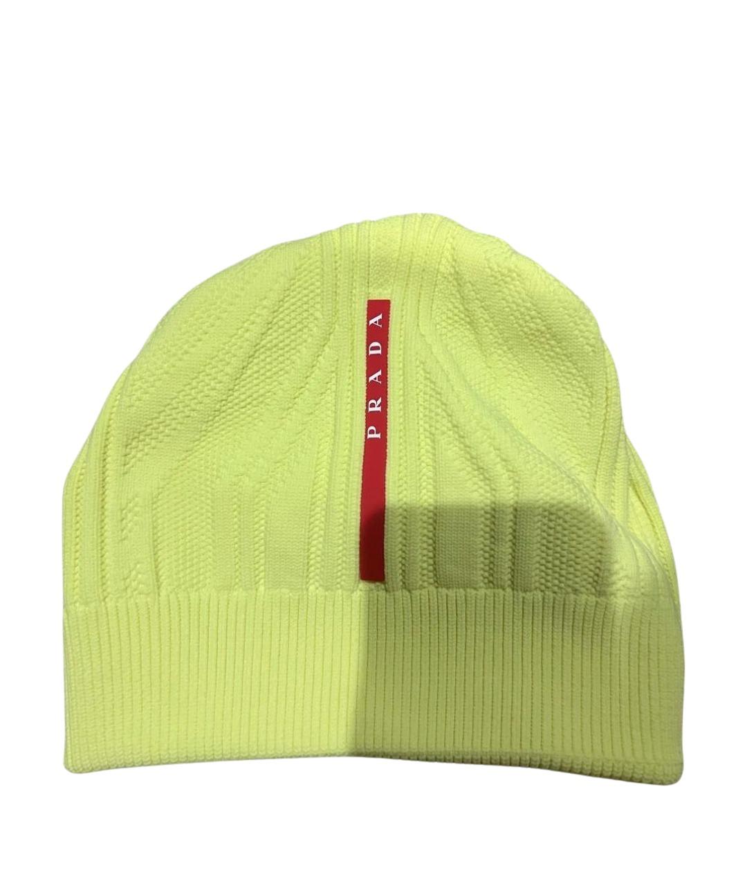 PRADA Салатовая синтетическая шапка, фото 1