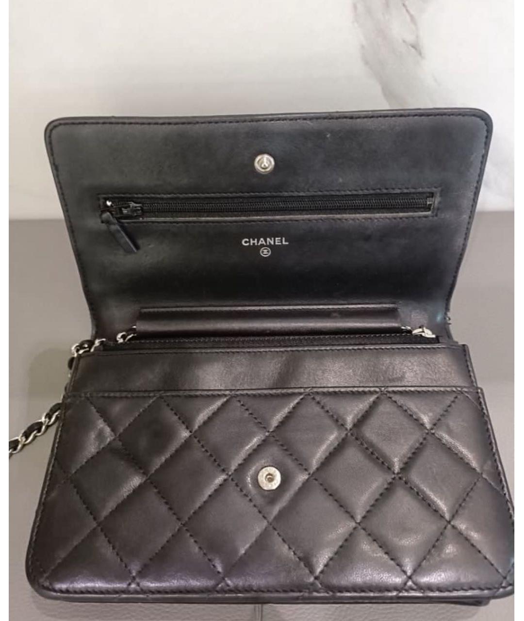 CHANEL Черная кожаная сумка через плечо, фото 4