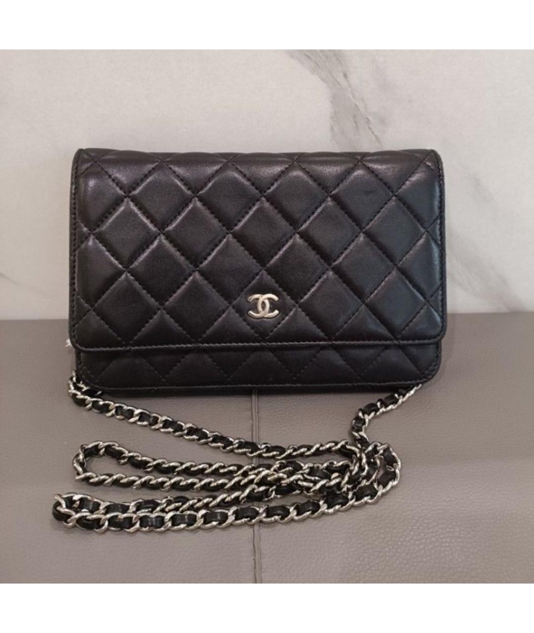 CHANEL Черная кожаная сумка через плечо, фото 5