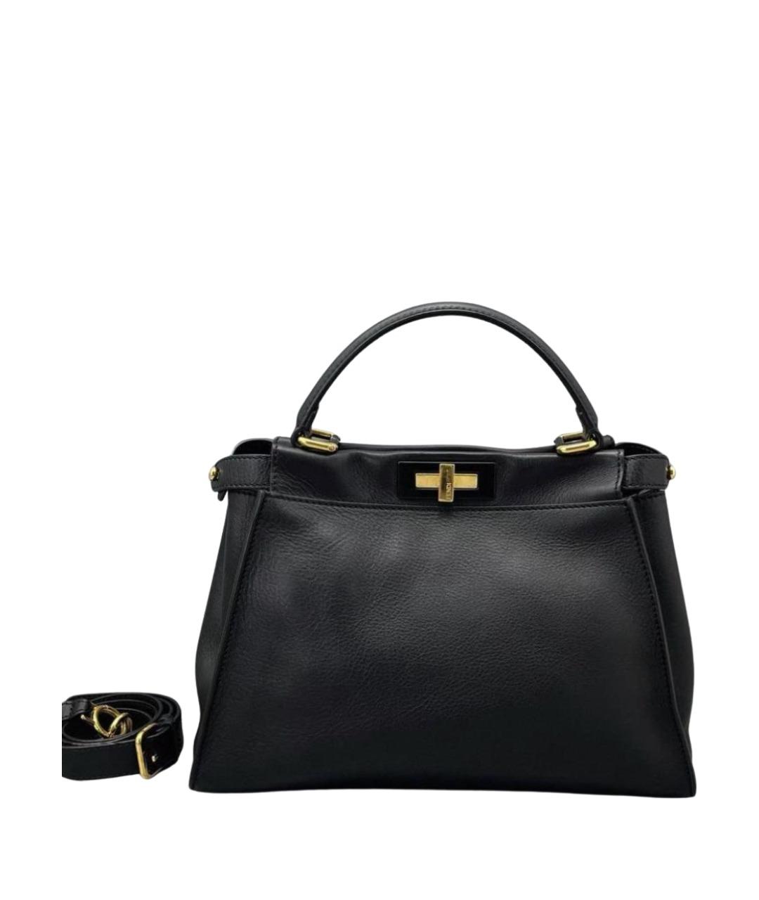 FENDI Черная кожаная сумка через плечо, фото 1