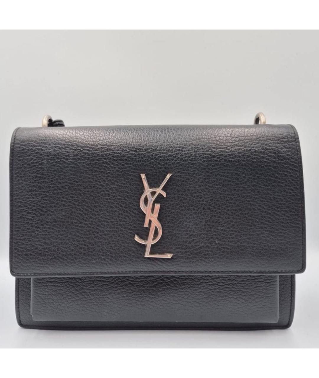 SAINT LAURENT Черная кожаная сумка через плечо, фото 5