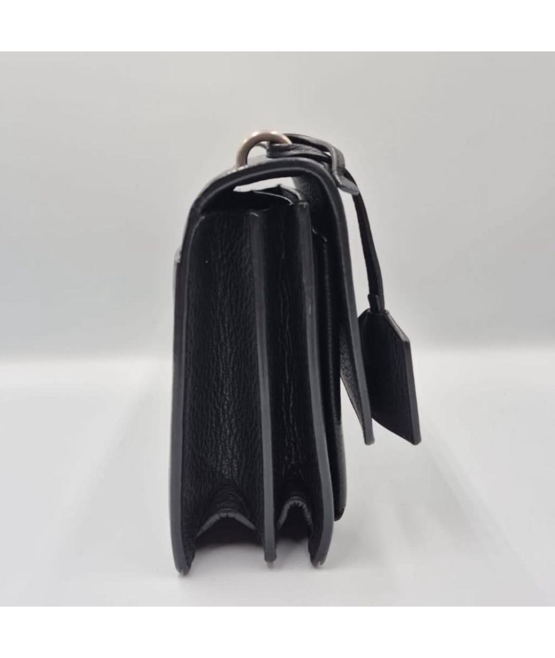 SAINT LAURENT Черная кожаная сумка через плечо, фото 2