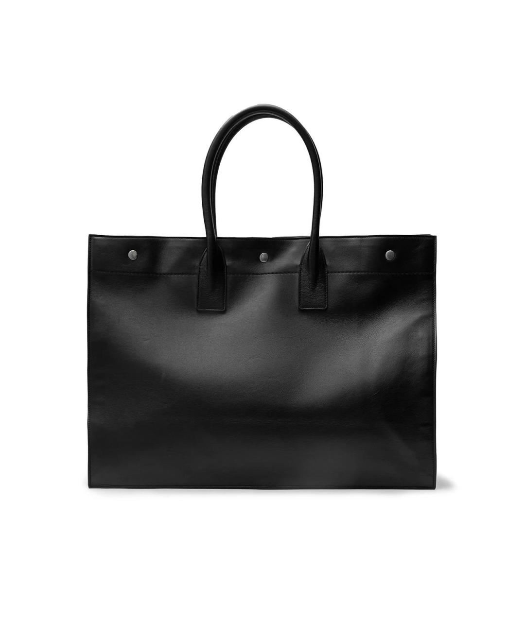 SAINT LAURENT Черная кожаная сумка тоут, фото 3