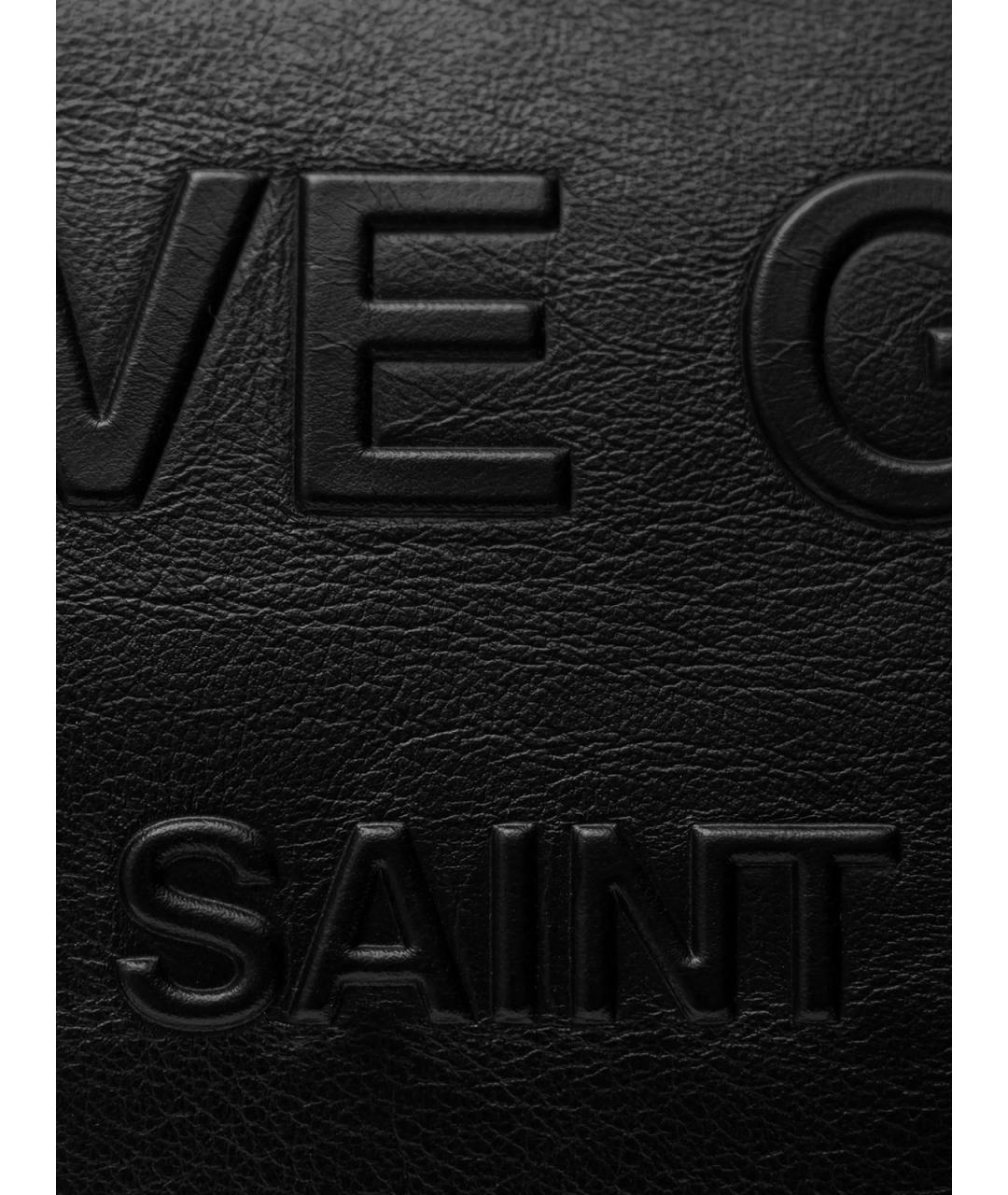 SAINT LAURENT Черная кожаная сумка тоут, фото 4