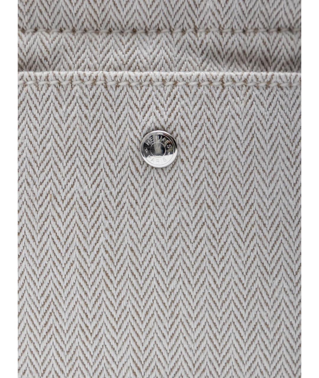 HERMES Бежевая тканевая косметичка, фото 4