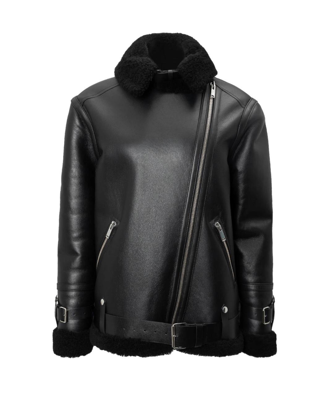 BATS Черная кожаная дубленка, фото 2