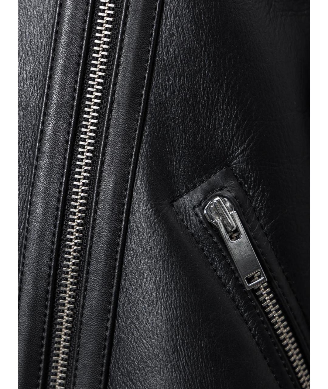 BATS Черная кожаная дубленка, фото 4