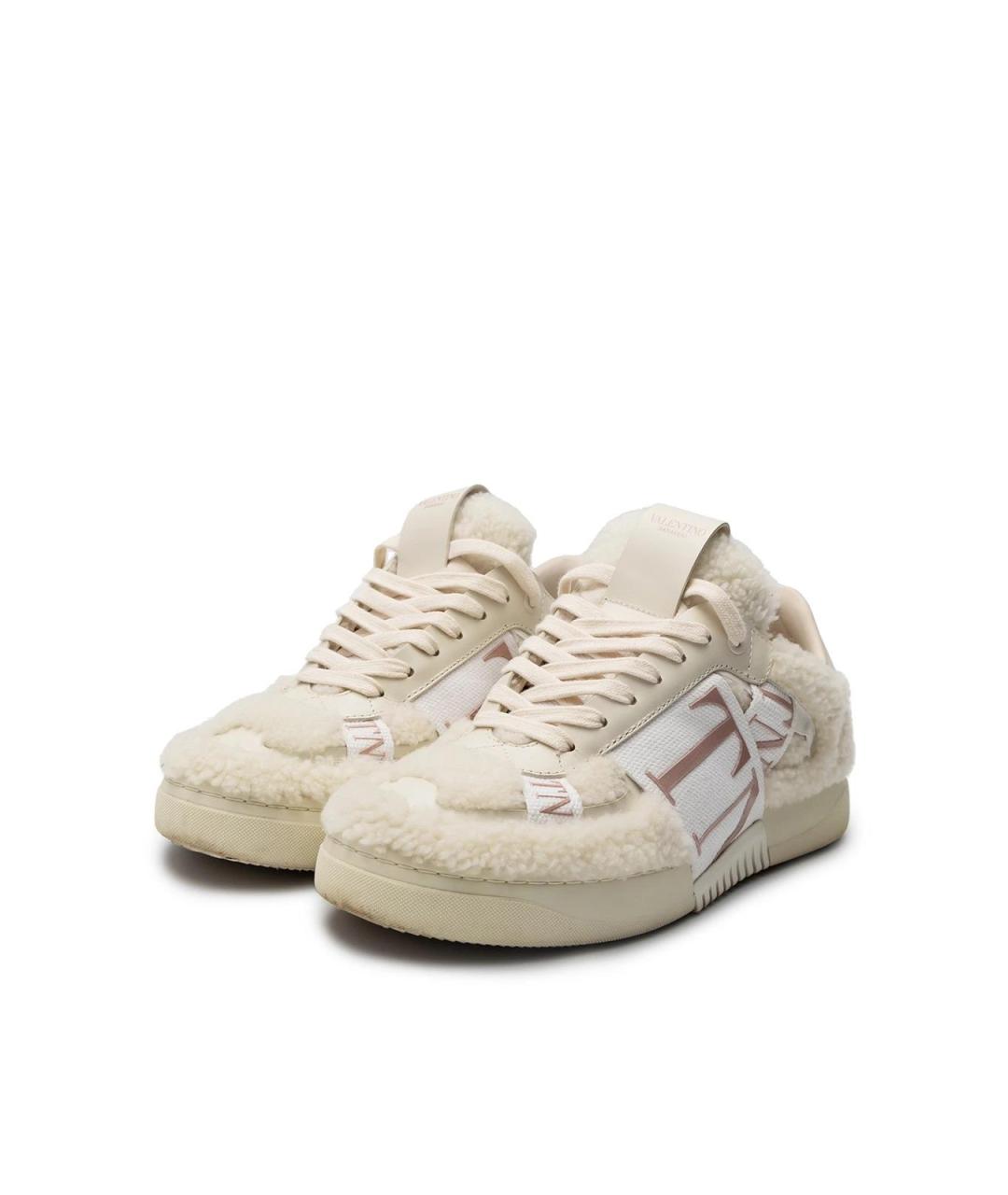 VALENTINO Бежевые кожаные кеды, фото 2