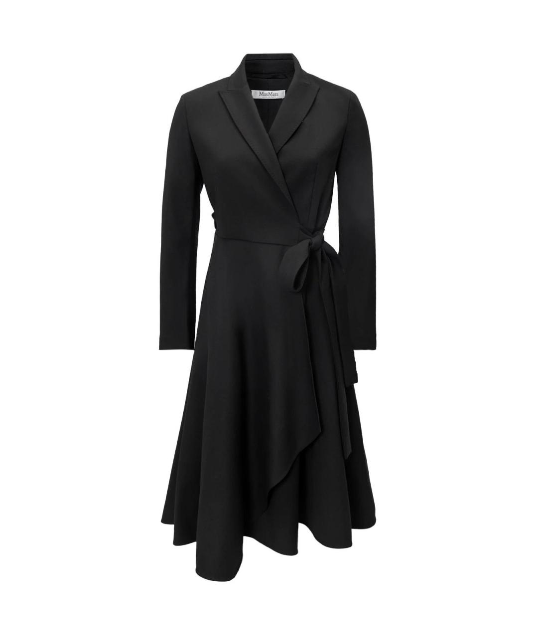 MAX MARA Черное шерстяное повседневное платье, фото 4