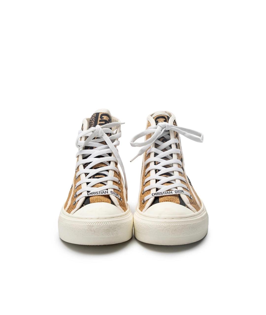 CHRISTIAN DIOR Коричневые текстильные кеды, фото 4