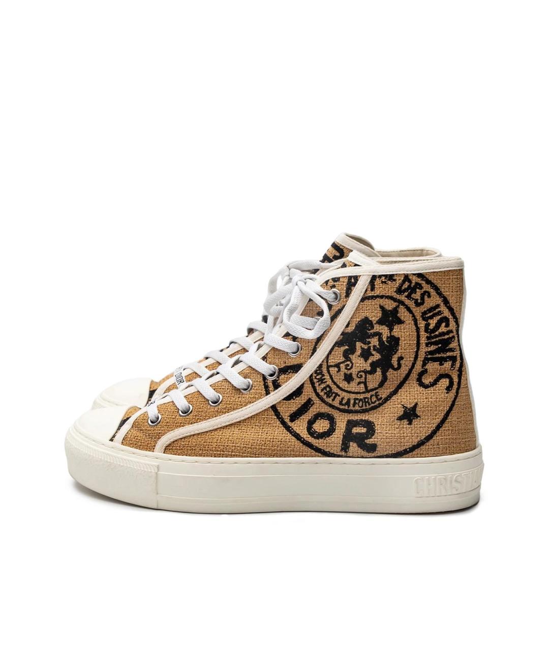 CHRISTIAN DIOR Коричневые текстильные кеды, фото 5