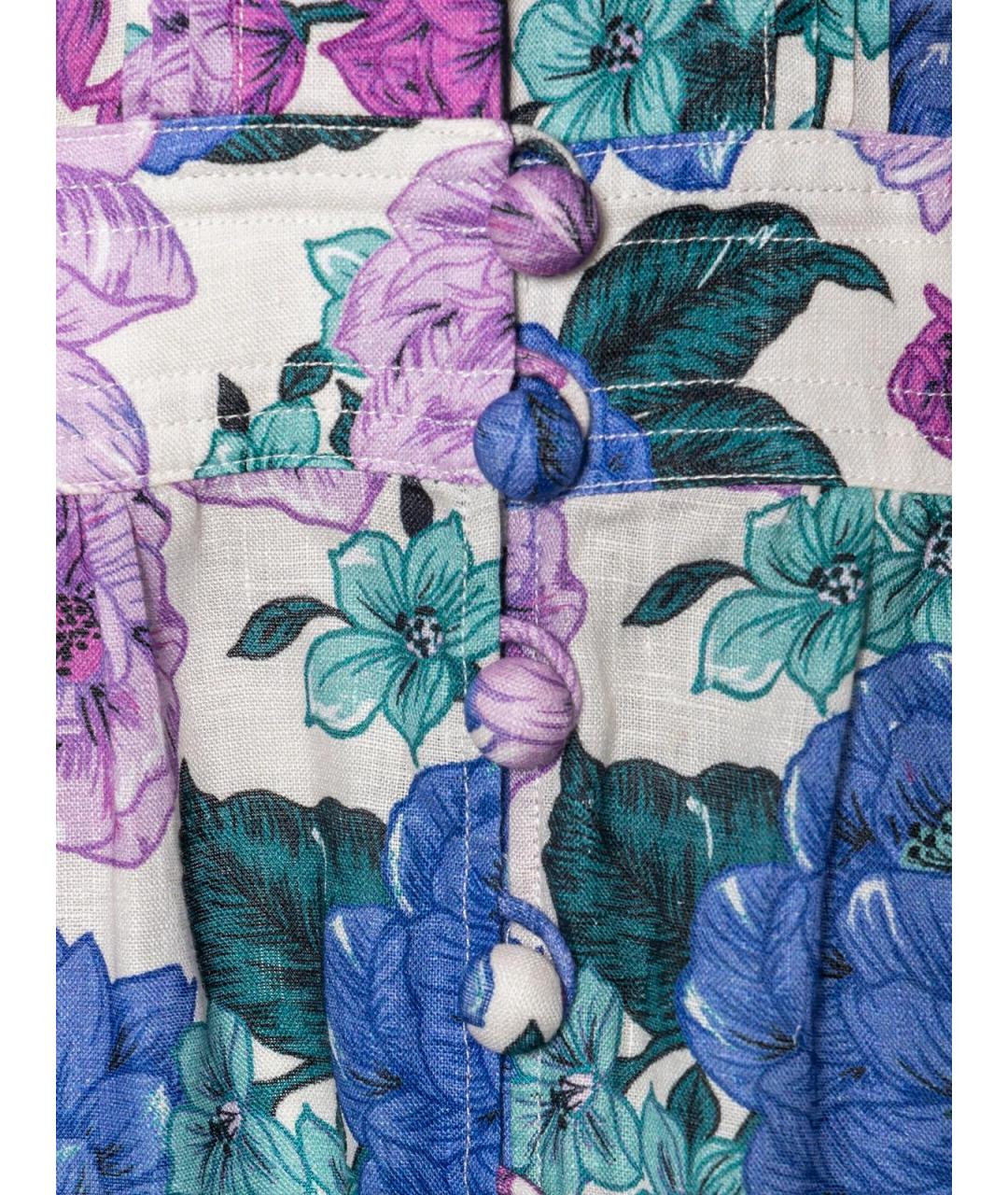 ZIMMERMANN Фиолетовое льняное повседневное платье, фото 4