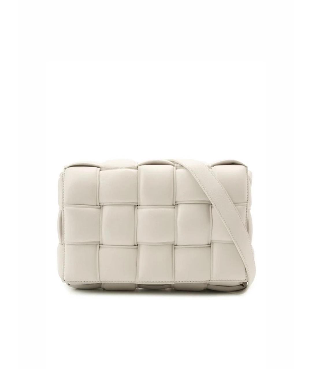 BOTTEGA VENETA Белая кожаная сумка тоут, фото 6