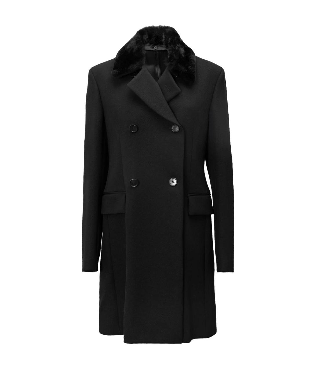 PRADA Черное шерстяное пальто, фото 4