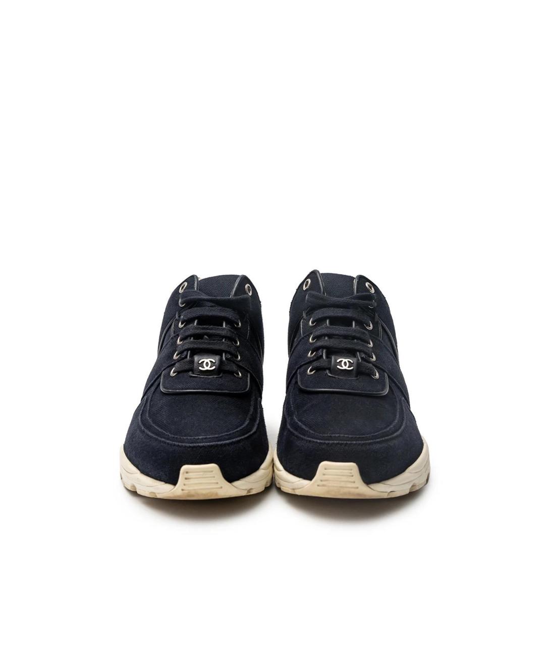 CHANEL Синие текстильные кроссовки, фото 4
