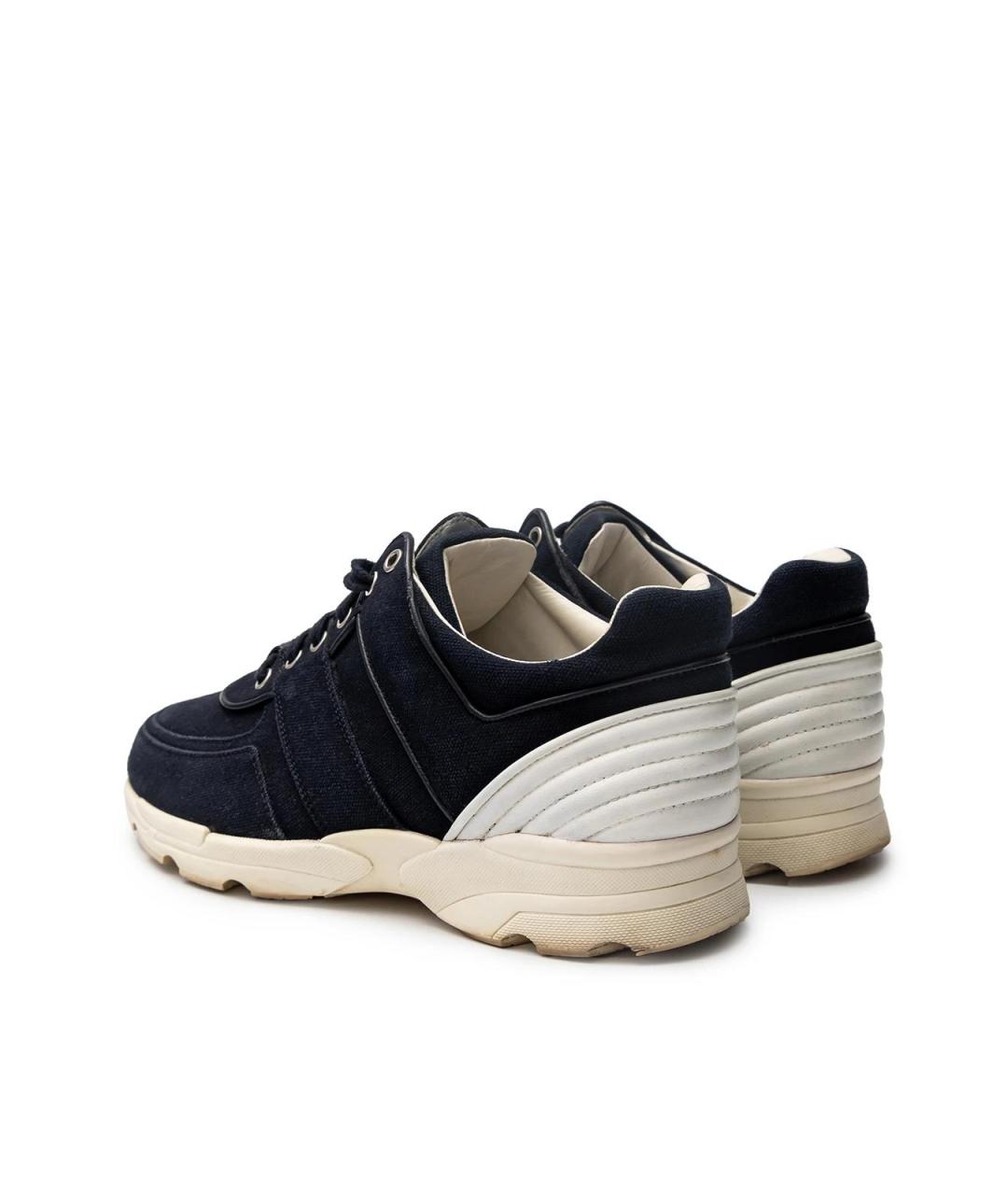 CHANEL Синие текстильные кроссовки, фото 3