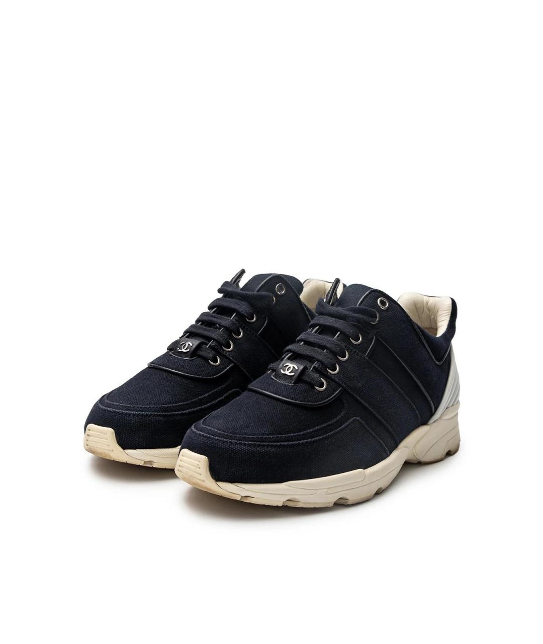 CHANEL Синие текстильные кроссовки, фото 2
