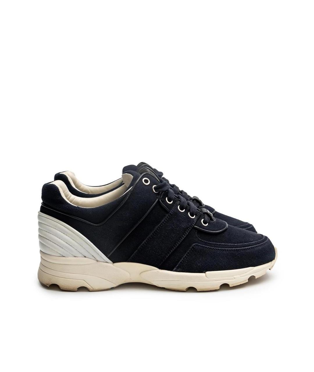 CHANEL Синие текстильные кроссовки, фото 1