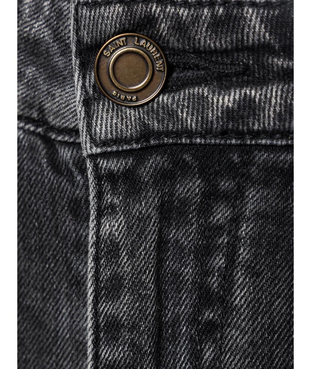 SAINT LAURENT Серые хлопковые прямые джинсы, фото 3
