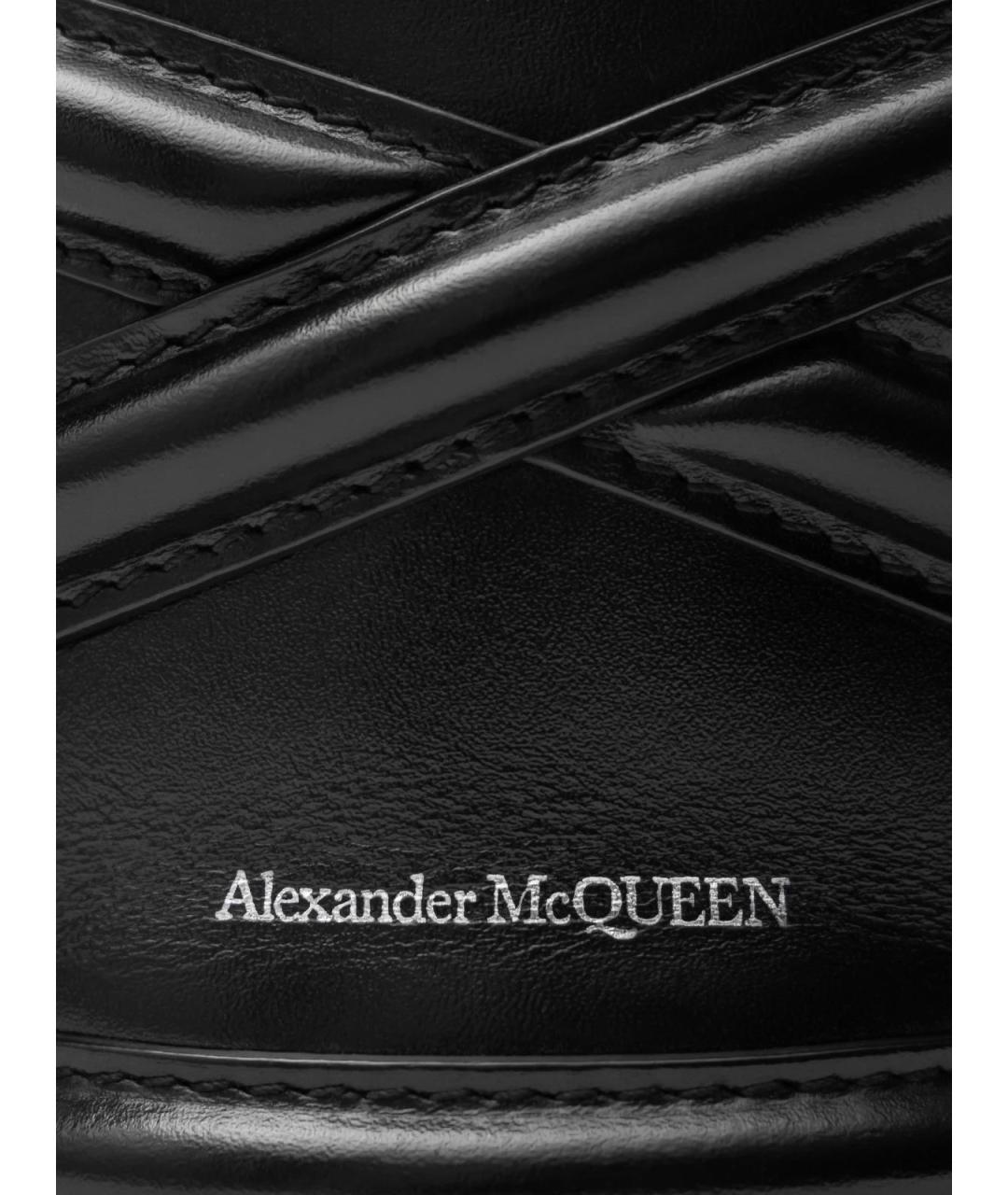 ALEXANDER MCQUEEN Черная кожаная сумка тоут, фото 4