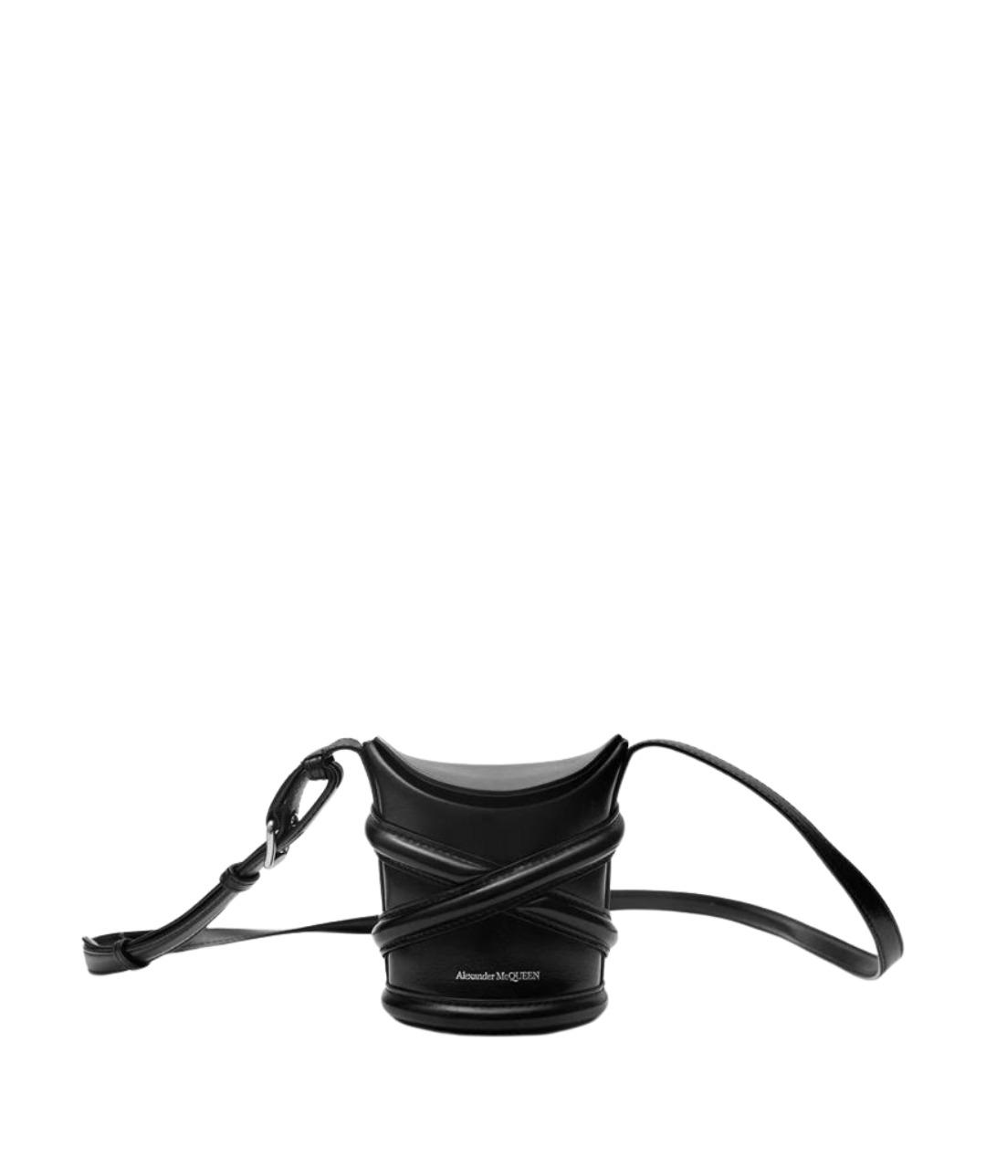 ALEXANDER MCQUEEN Черная кожаная сумка тоут, фото 1