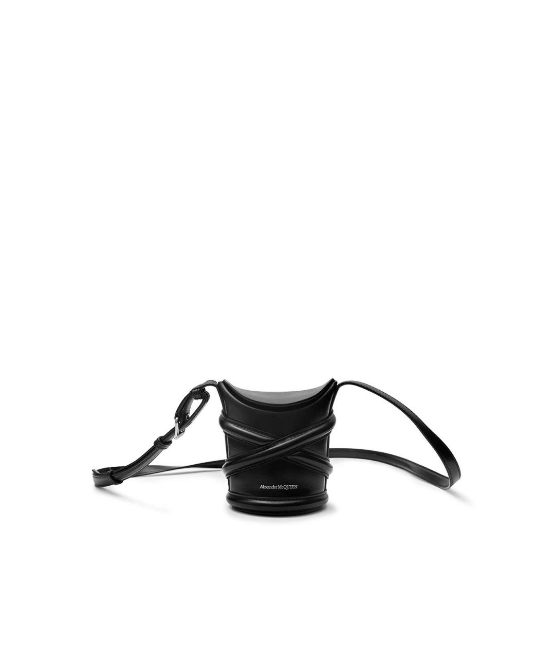 ALEXANDER MCQUEEN Черная кожаная сумка тоут, фото 6