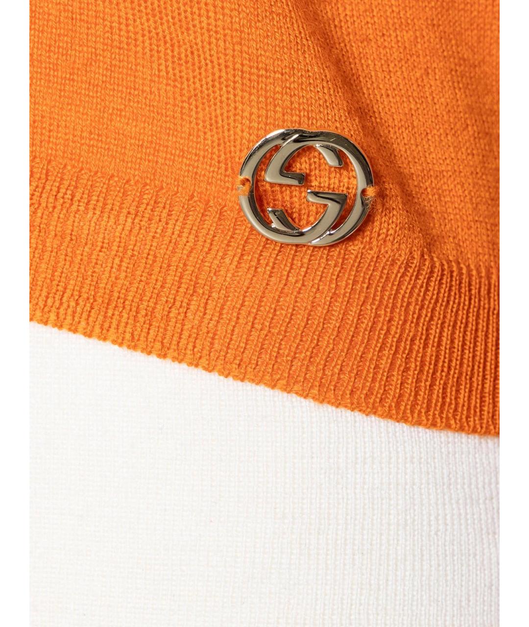 GUCCI Оранжевый шерстяной джемпер / свитер, фото 3