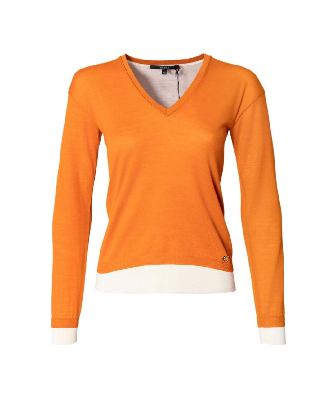 GUCCI Оранжевый шерстяной джемпер / свитер, фото 4