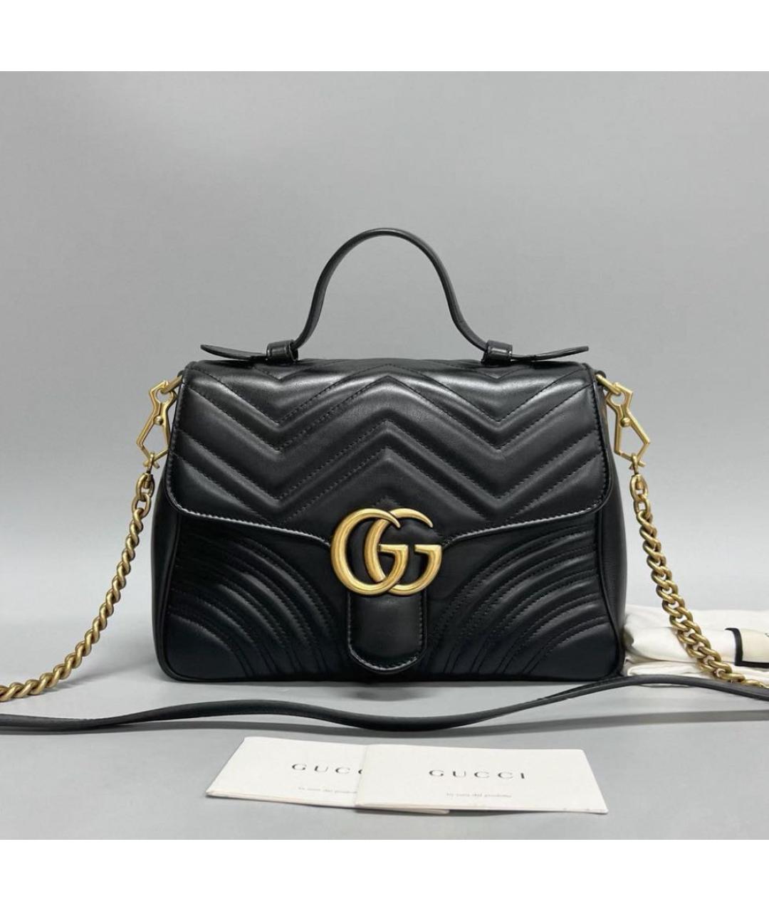 GUCCI Черная кожаная сумка через плечо, фото 2