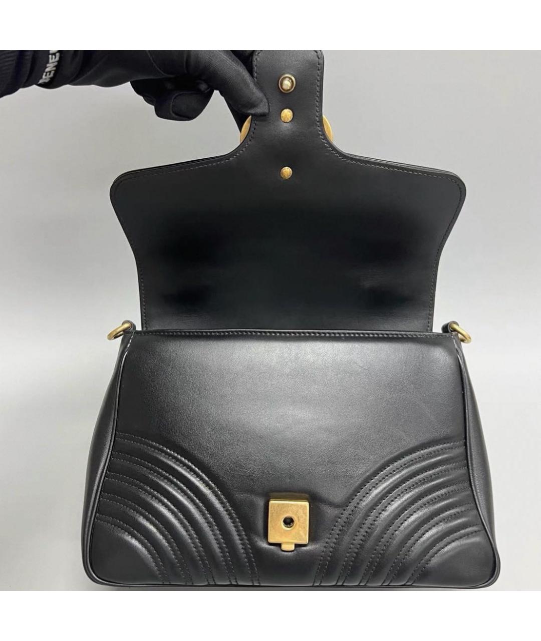 GUCCI Черная кожаная сумка через плечо, фото 5