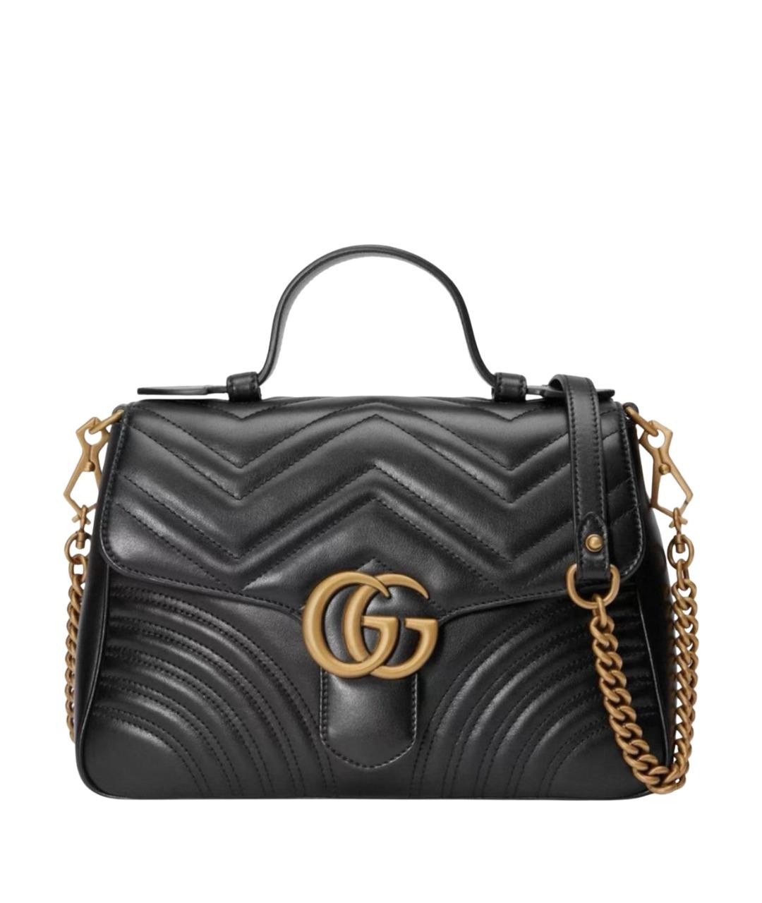 GUCCI Черная кожаная сумка через плечо, фото 1