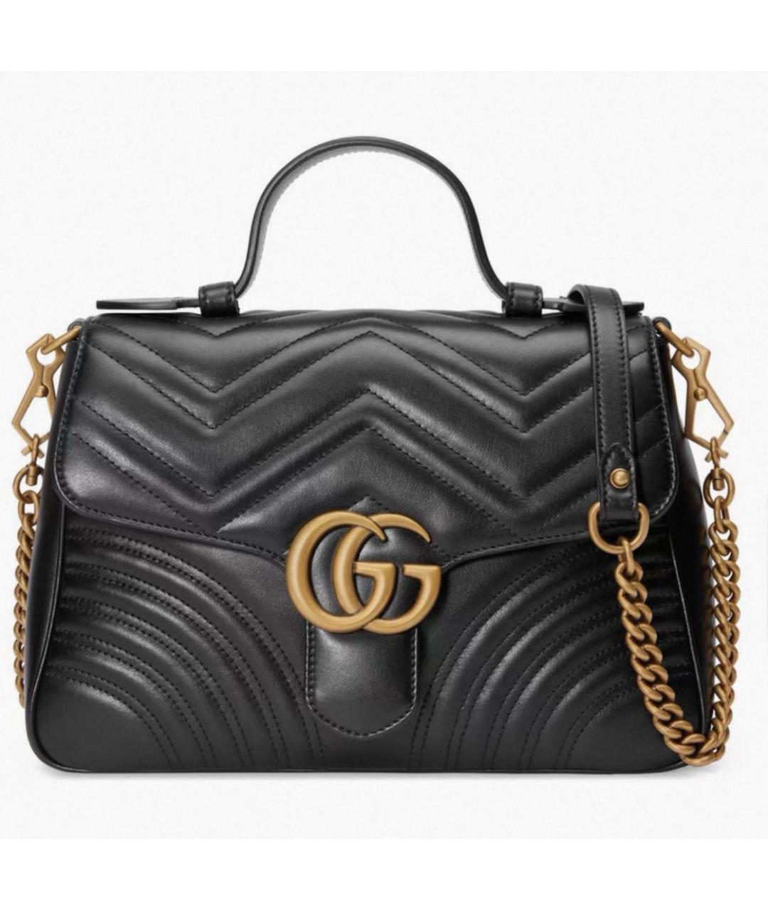 GUCCI Черная кожаная сумка через плечо, фото 6