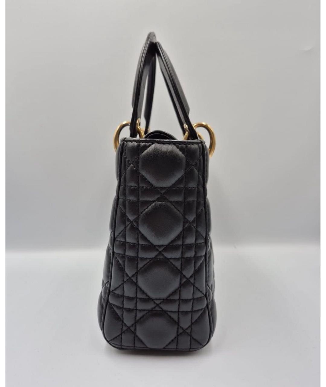 CHRISTIAN DIOR Черная кожаная сумка с короткими ручками, фото 2