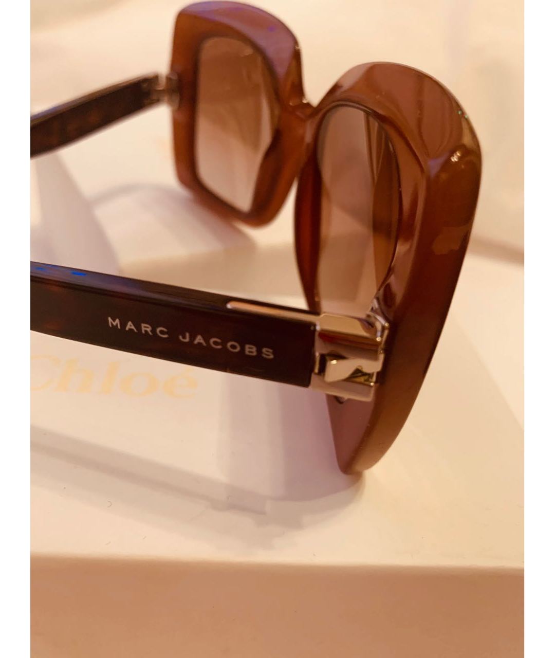 MARC BY MARC JACOBS Коричневые пластиковые солнцезащитные очки, фото 3