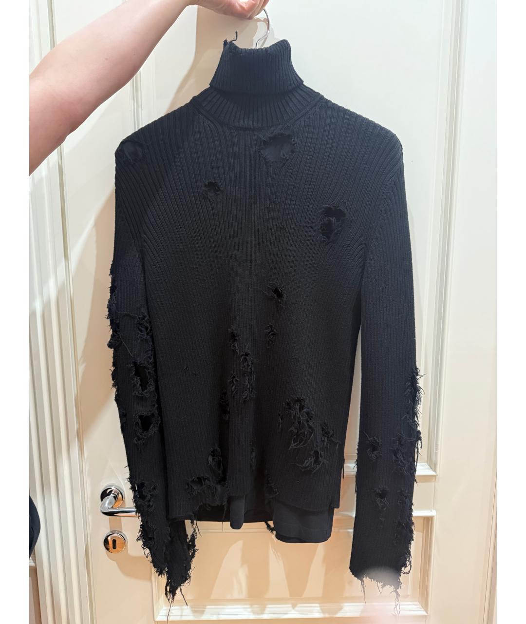 BALENCIAGA Черный хлопковый джемпер / свитер, фото 7