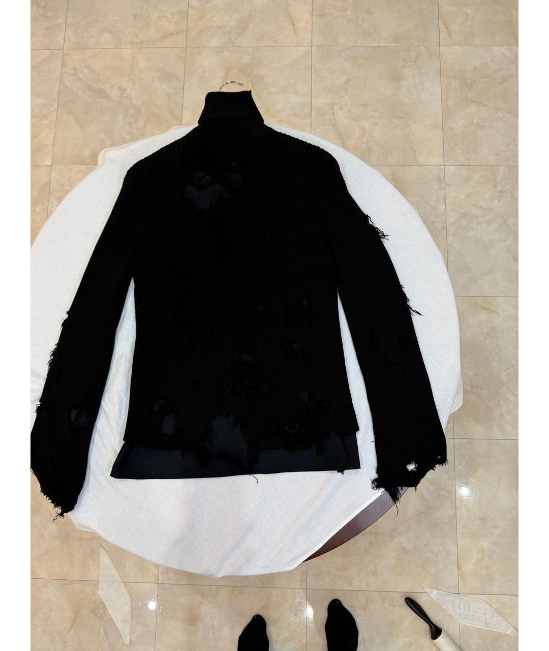 BALENCIAGA Черный хлопковый джемпер / свитер, фото 2